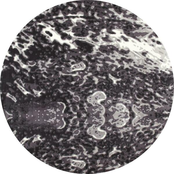 Art Carpet 8 Ft. Titanium Collection Seafoam Woven Round Area Rug, Gray 841864116560